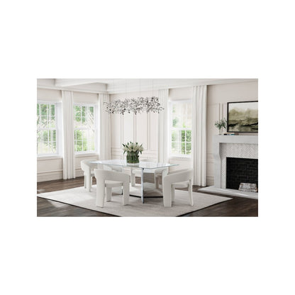 Emery 76-inch Rectangular Mirrored Dining Table Silver