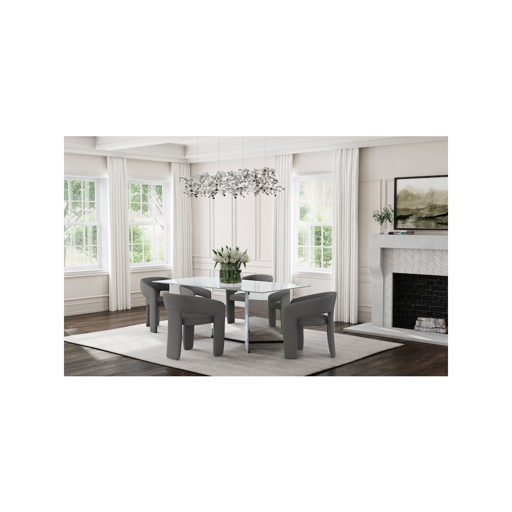Emery 76-inch Rectangular Mirrored Dining Table Silver