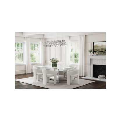 Emery 76-inch Rectangular Mirrored Dining Table Silver