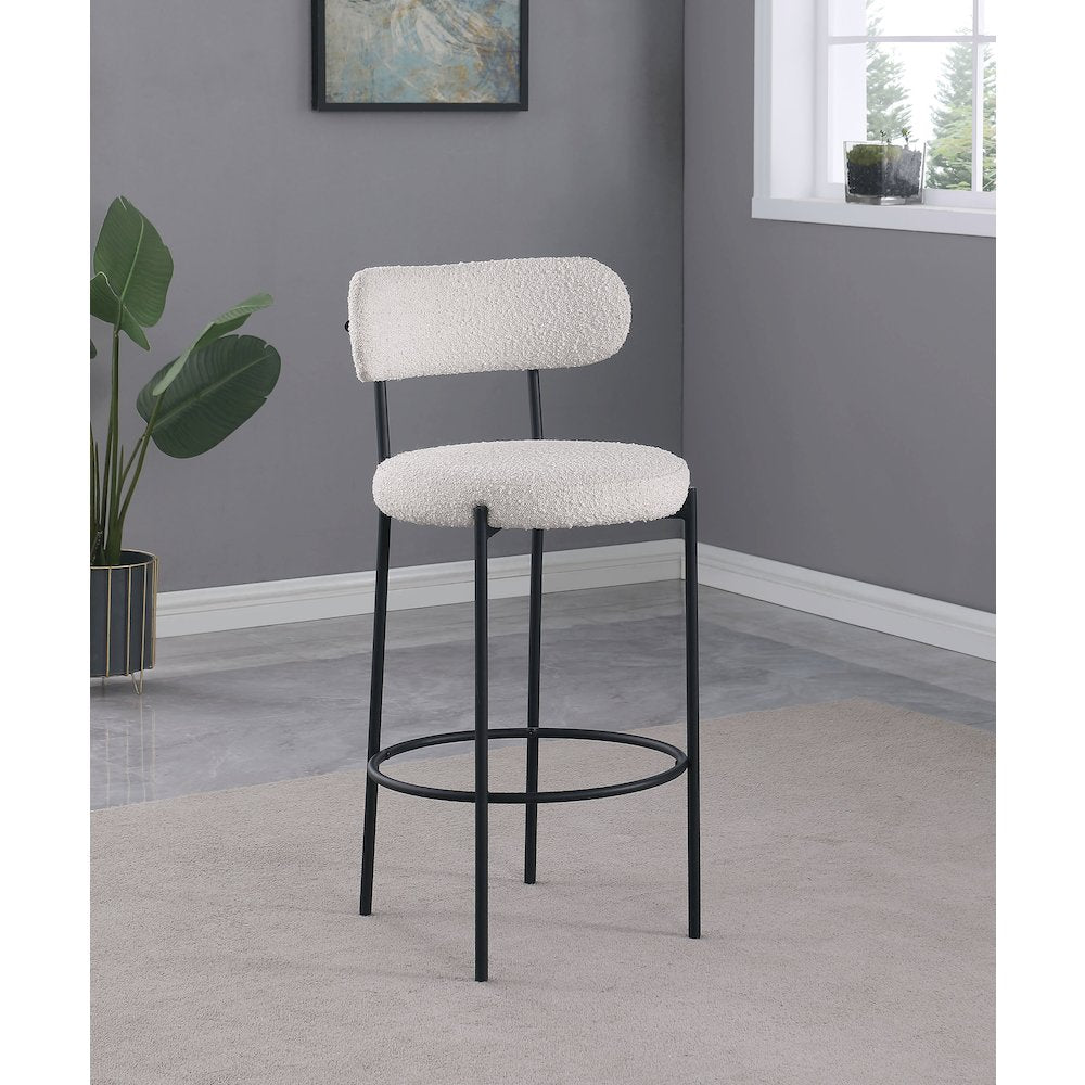 Viola Boucle Upholstered Bar Chair Cream (Set of 2)