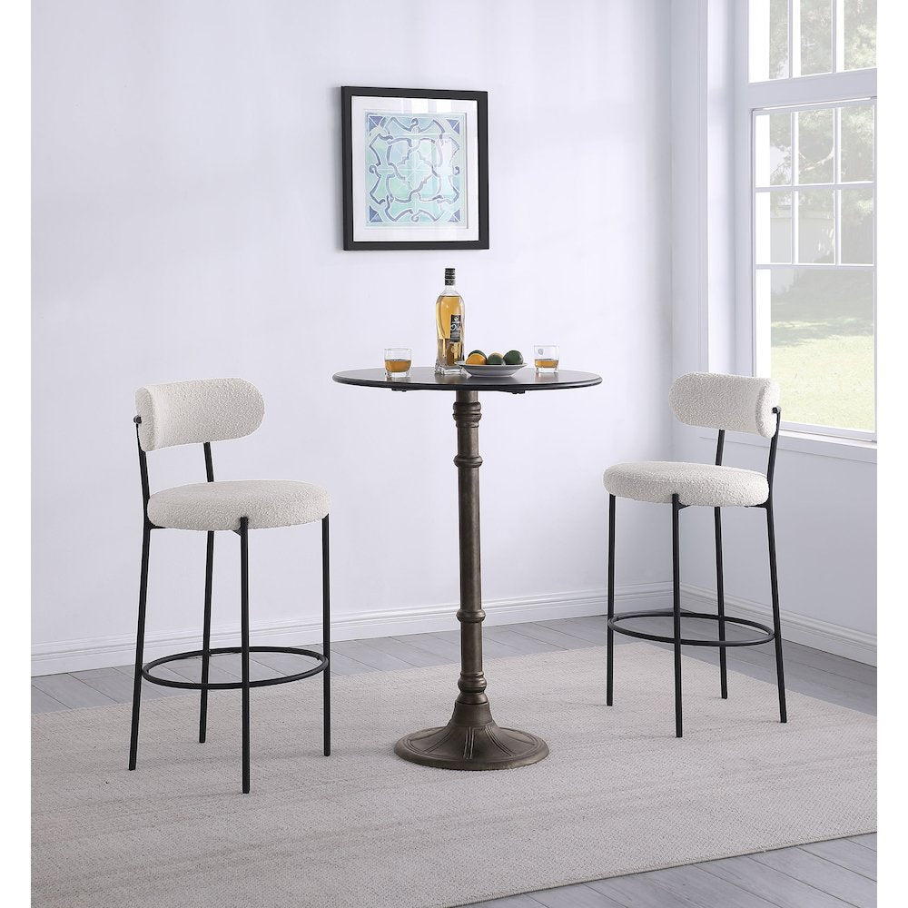 Viola Boucle Upholstered Bar Chair Cream (Set of 2)