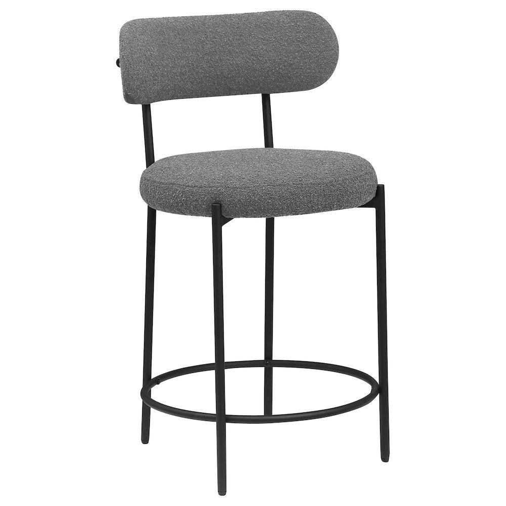 Viola Boucle Upholstered Counter Chair Grey (Set of 2)