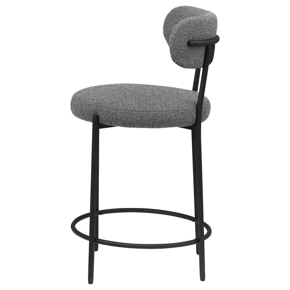 Viola Boucle Upholstered Counter Chair Grey (Set of 2)