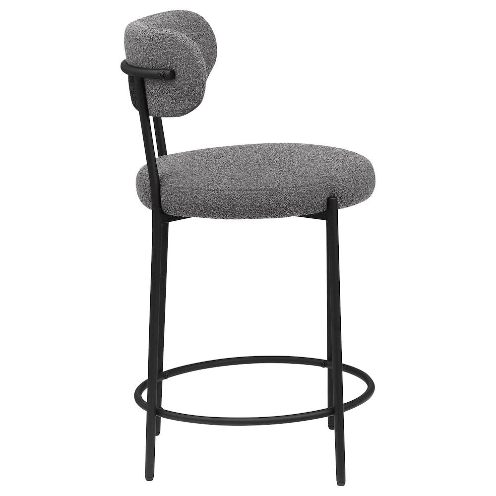 Viola Boucle Upholstered Counter Chair Grey (Set of 2)