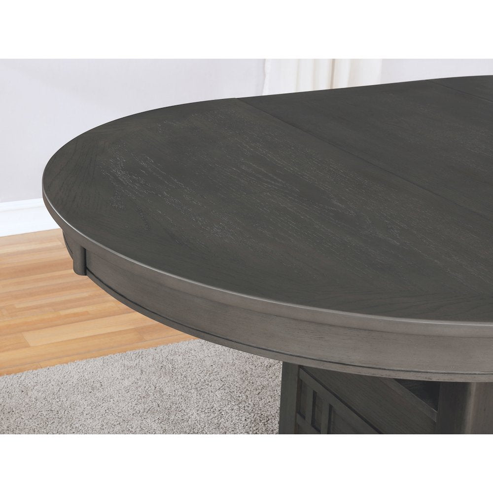 Lavon 5-piece Oval Extension Leaf Dining Set Medium Grey