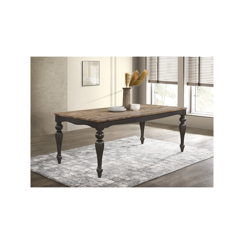 Bridget Rectangular 79-inch Dining Table Brown Brushed