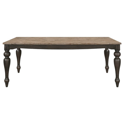 Bridget Rectangular 79-inch Dining Table Brown Brushed