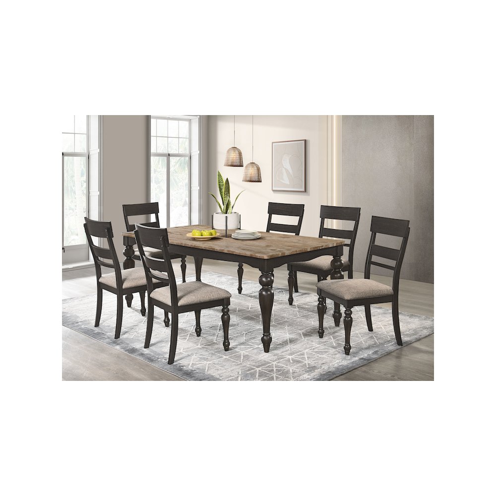 Bridget Rectangular 79-inch Dining Table Brown Brushed