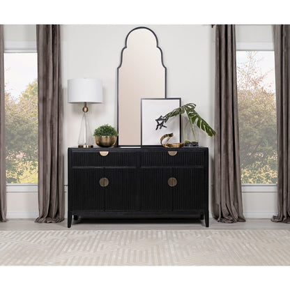 Brookmead 4-door Sideboard Buffet Storage Cabinet Black