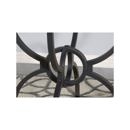 Aviano Round Metal Dining Table Base Gunmetal