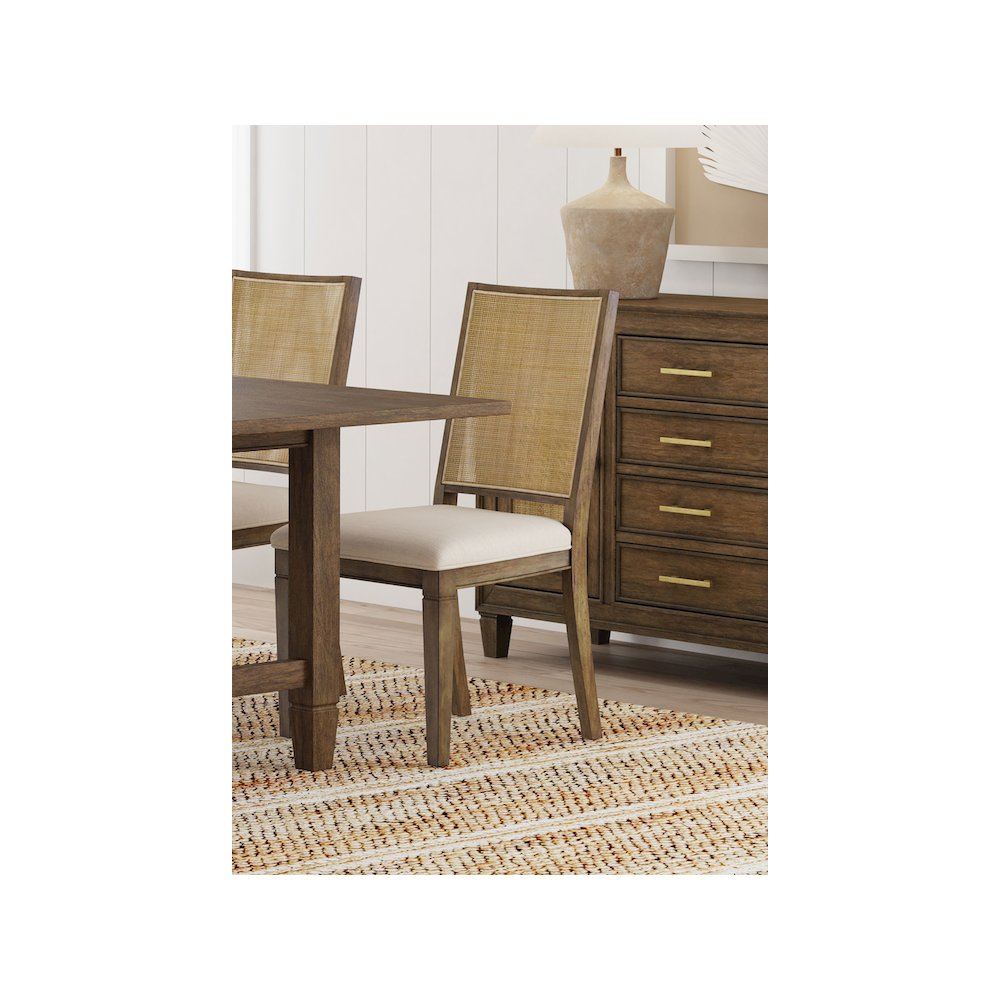 Matisse Woven Rattan Back Dining Side Chair Brown (Set of 2)