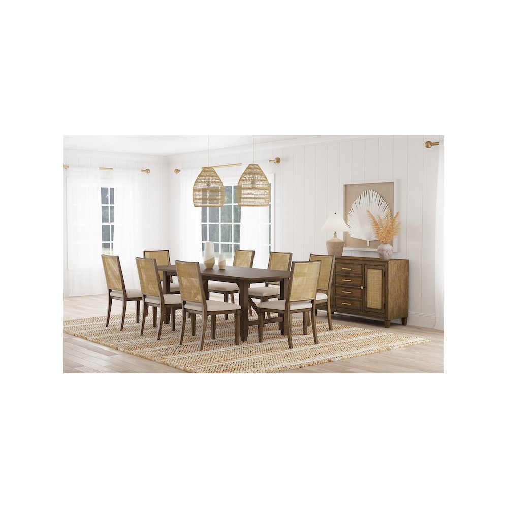 Matisse Woven Rattan Back Dining Side Chair Brown (Set of 2)