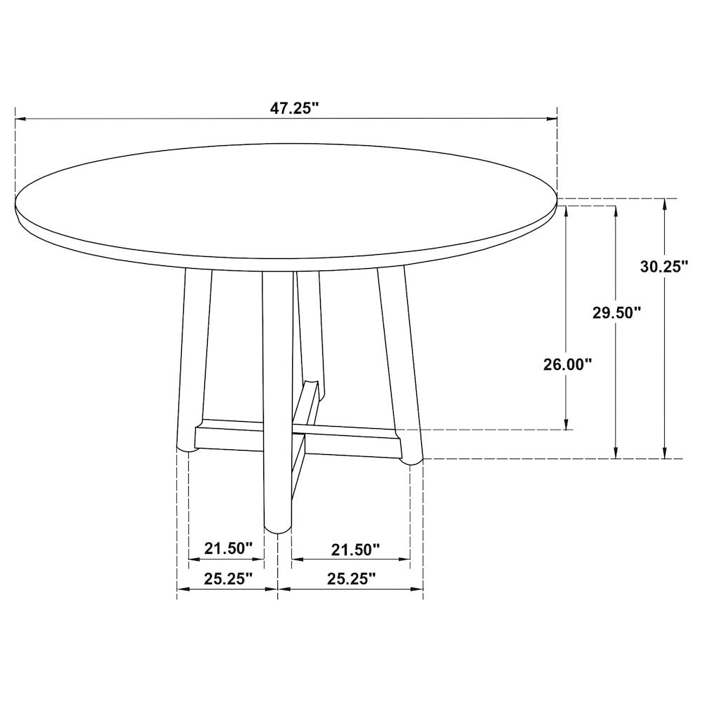 Dinah Round 47-inch Solid Wood Dining Table Walnut