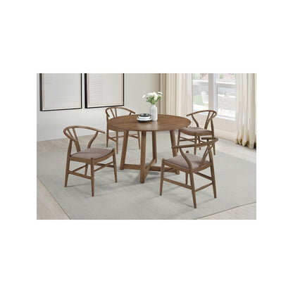 Dinah Round 47-inch Solid Wood Dining Table Walnut