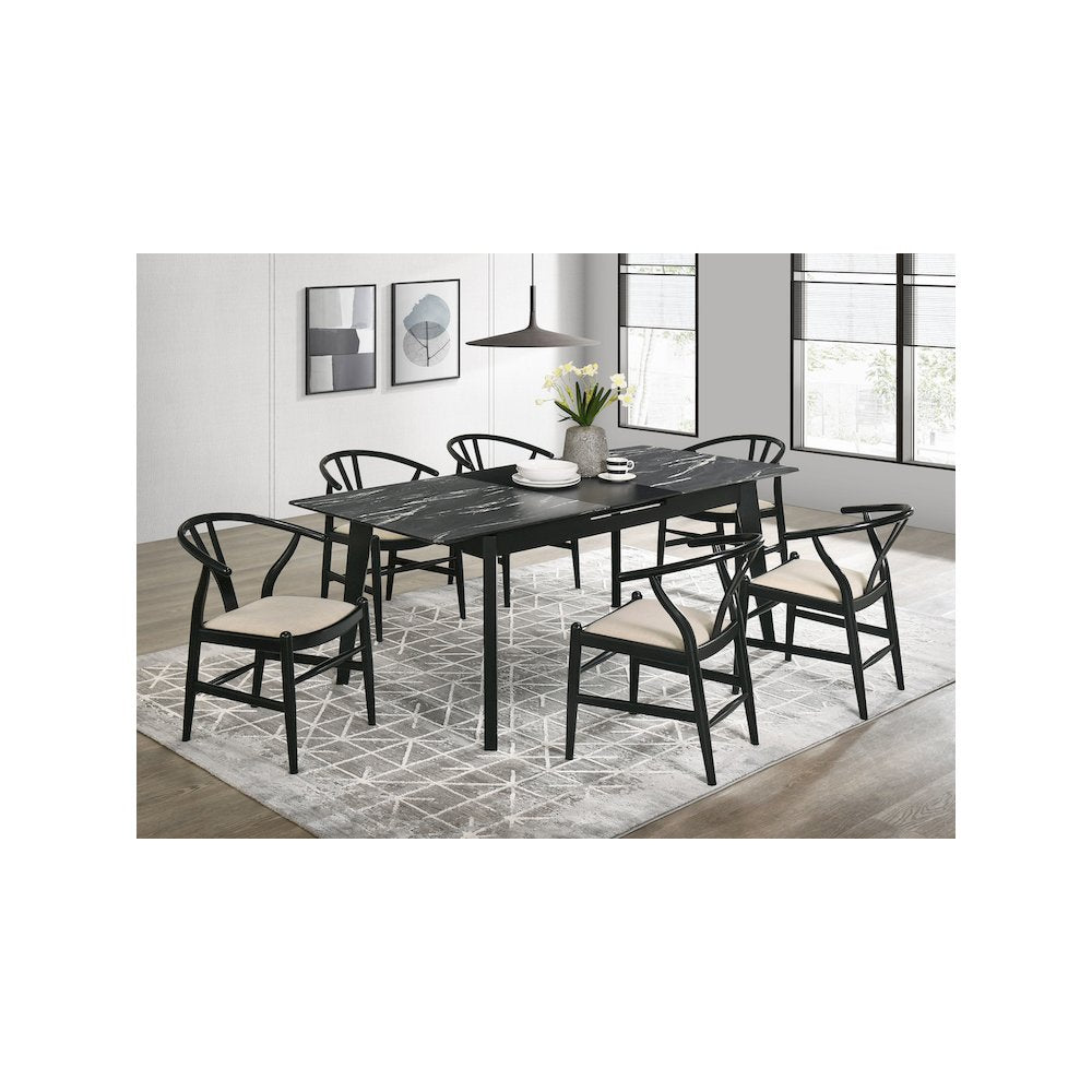 Crestmont Wood Wishbone Dining Side Chair Black (Set of 2)