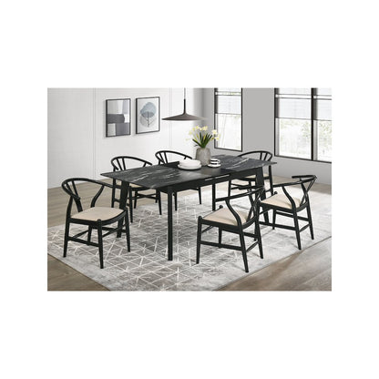 Crestmont Wood Wishbone Dining Side Chair Black (Set of 2)