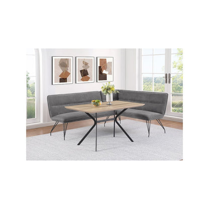 Dodson Fabric Upholstered L-Shaped Nook Dining Bench Grey