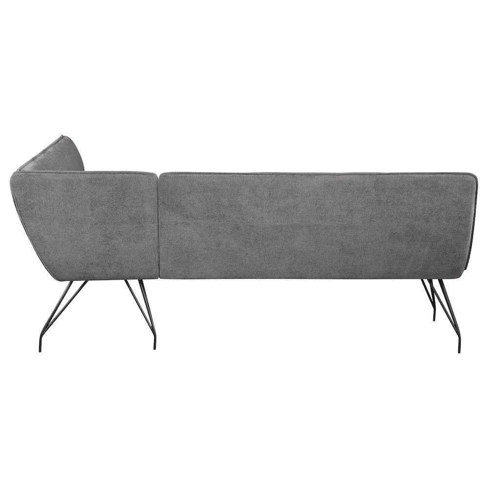 Dodson Fabric Upholstered L-Shaped Nook Dining Bench Grey