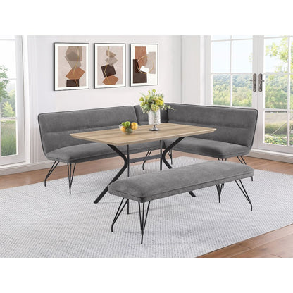 Dodson Fabric Upholstered L-Shaped Nook Dining Bench Grey