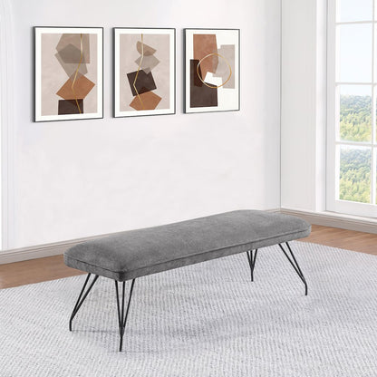 Dodson Fabric Upholstered Dining Bench Grey