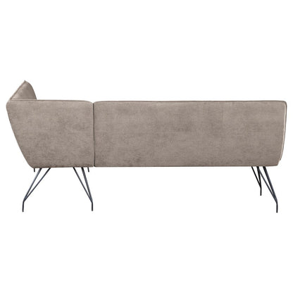 Dodson Fabric Upholstered L-Shaped Nook Dining Bench Taupe
