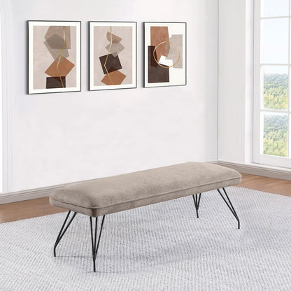 Dodson Fabric Upholstered Dining Bench Taupe
