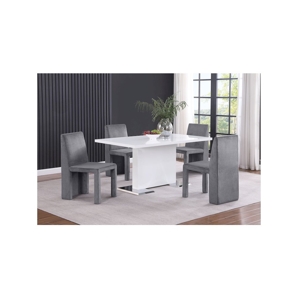 Tordera Velvet Upholstered Dining Side Chair Grey (Set of 2)