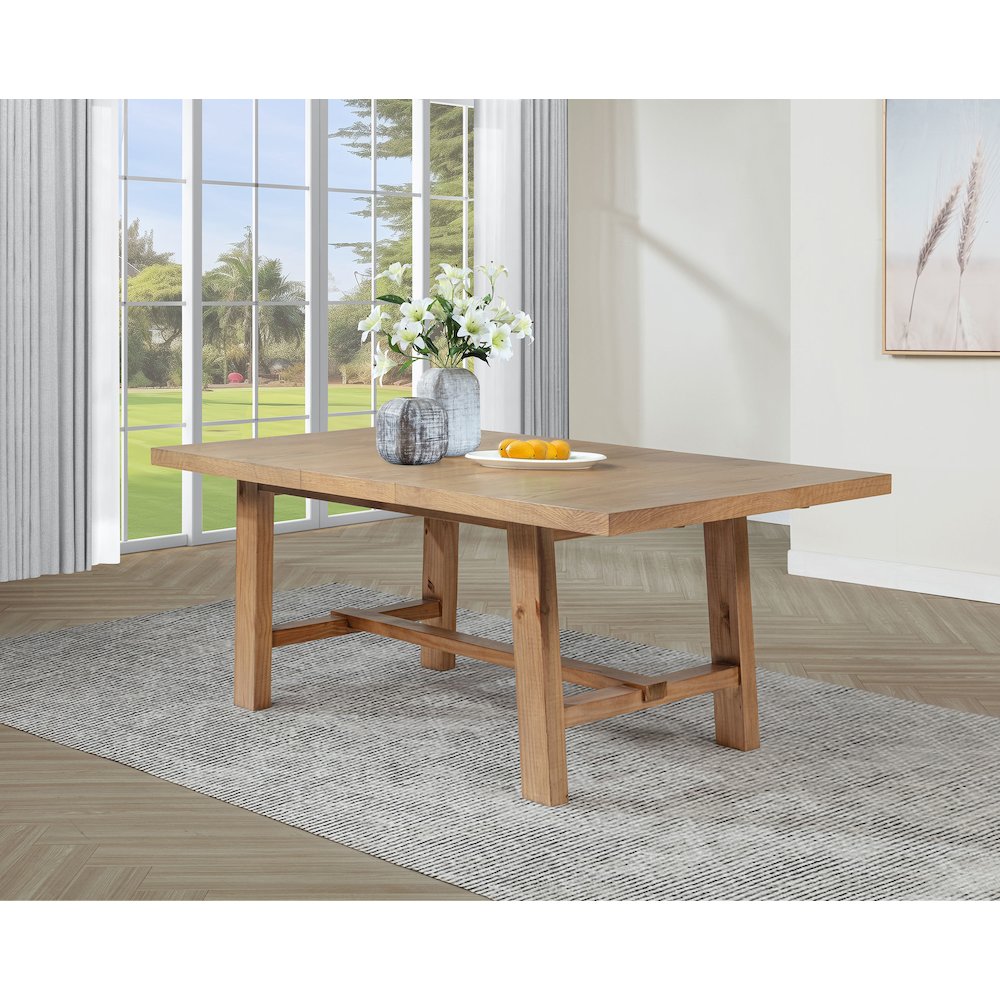 Middleton 76-inch Extension Leaf Dining Table Natural Brown