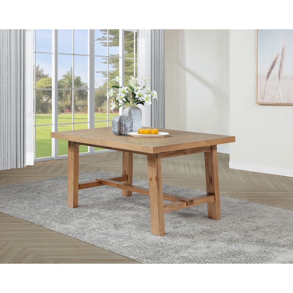 Middleton 76-inch Extension Leaf Dining Table Natural Brown