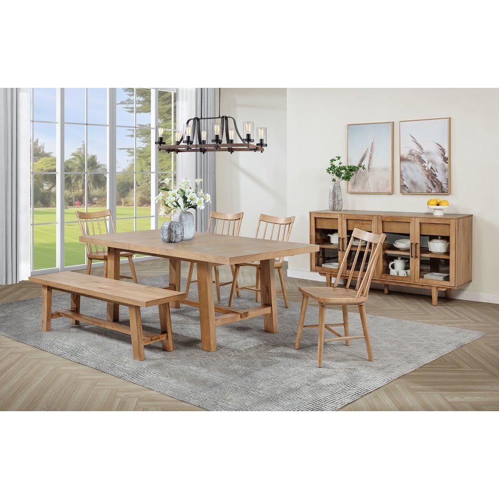 Middleton 76-inch Extension Leaf Dining Table Natural Brown