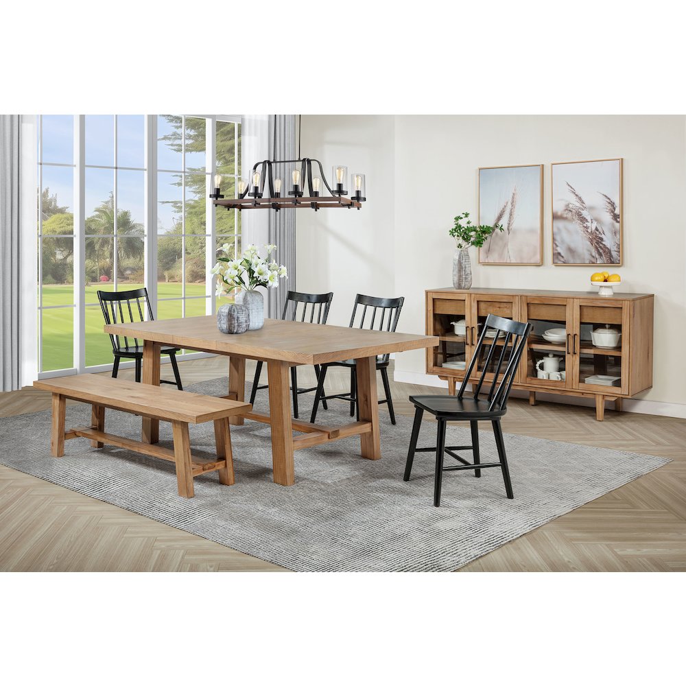 Middleton 76-inch Extension Leaf Dining Table Natural Brown