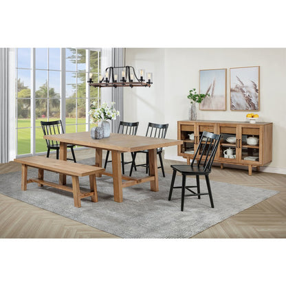 Middleton 6-piece Extension Leaf Dining Set Brown and Black