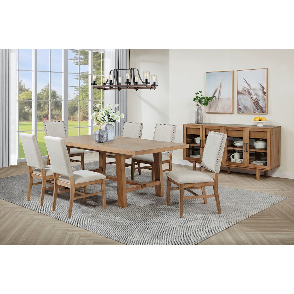Middleton 7-piece Extension Leaf Dining Set Brown and Beige