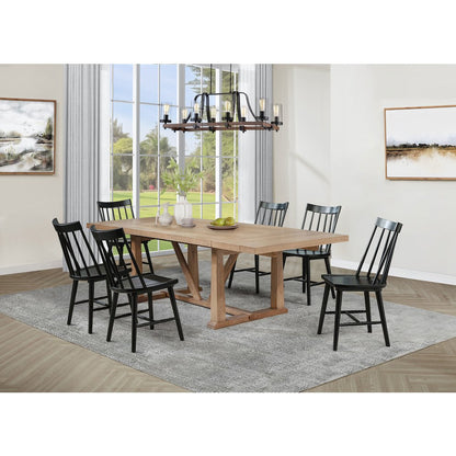 Middleton 7-piece Extension Leaf Dining Set Brown and Black