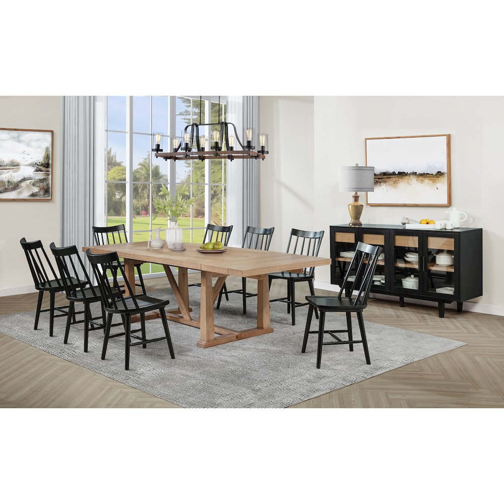 Middleton 9-piece Extension Leaf Dining Set Brown and Black