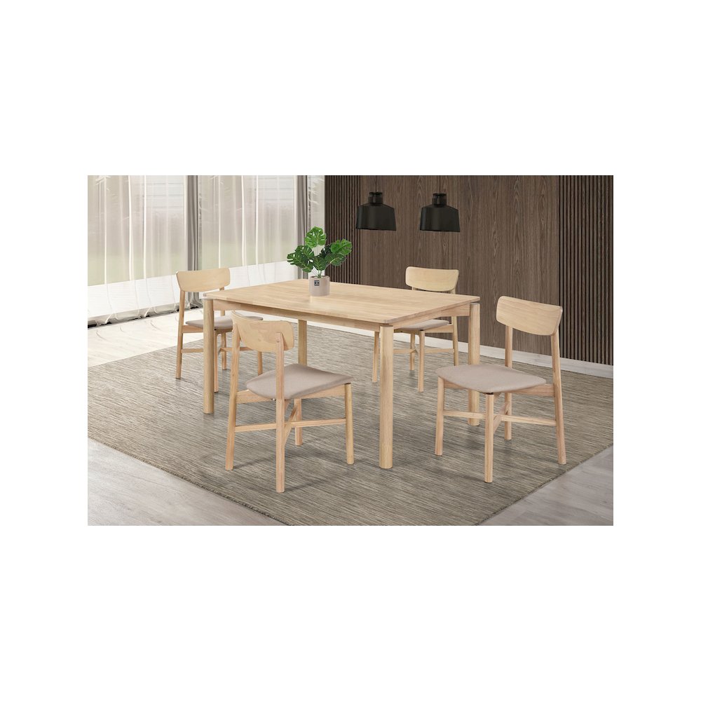 Parkridge 5-piece 59-inch Wood Dining Set White Washed