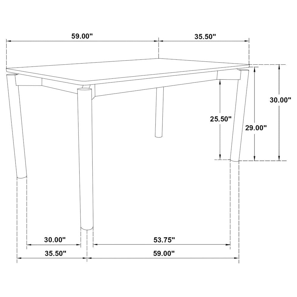 Parkridge 5-piece 59-inch Wood Dining Set White Washed