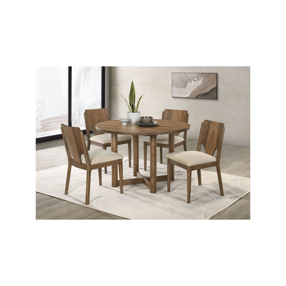 Crestmore Dining Chair Upholstered Seat Walnut (Set of 2)