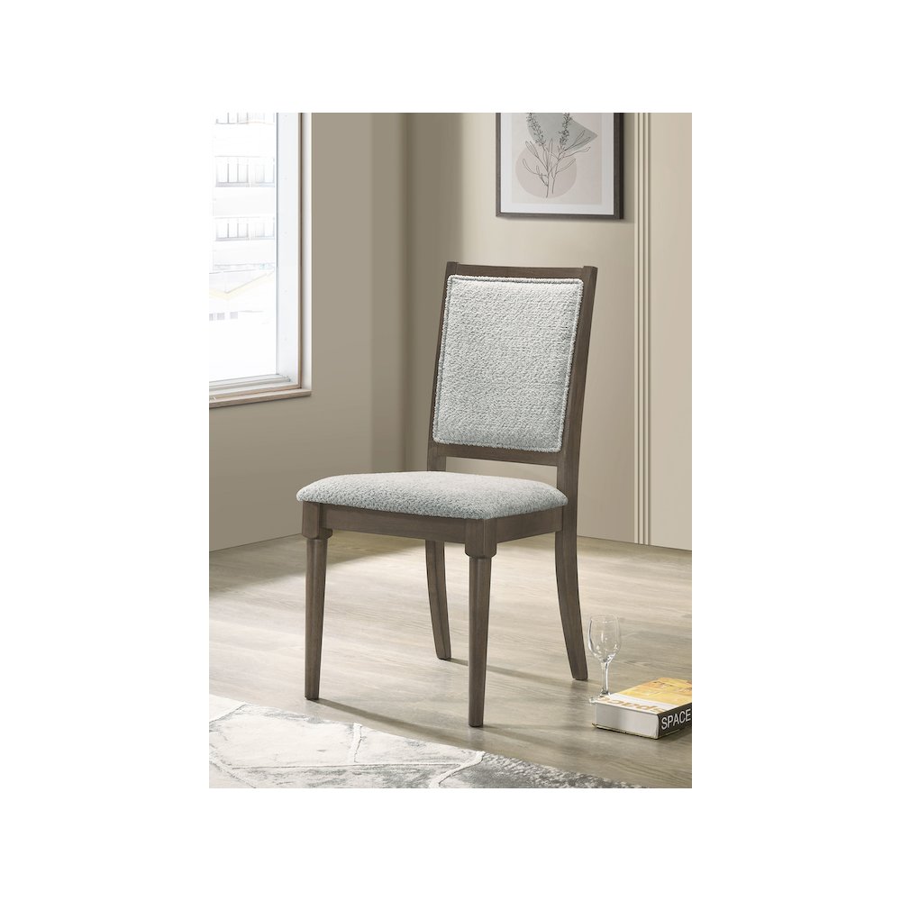 Onslow Upholstered Dining Side Chair Dark Brown (Set of 2)