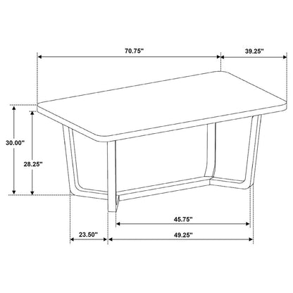 Biloxi 71-inch Rectangular Wood Dining Table Greyish Brown