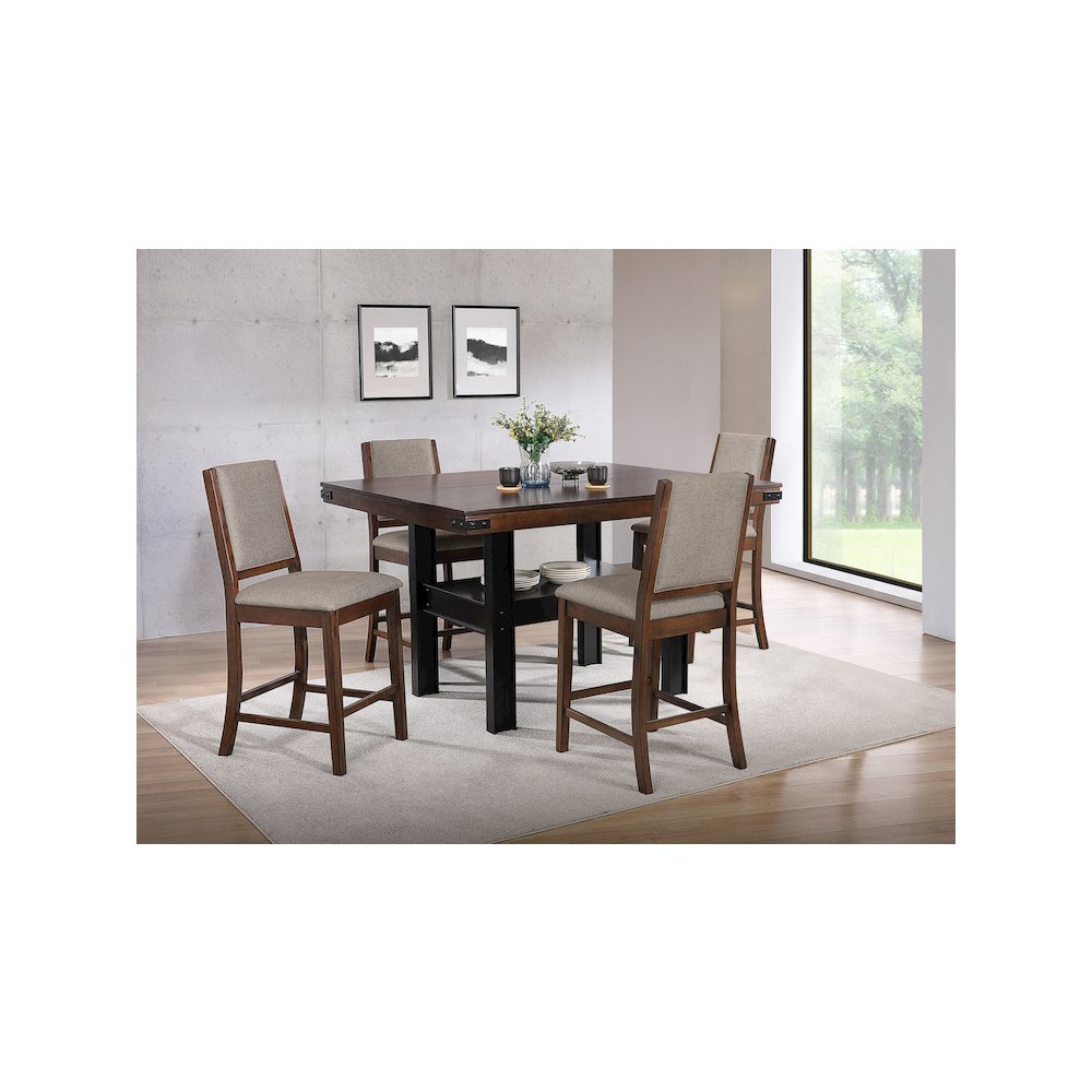 Patterson 5-piece Counter Height Dining Set Mango Oak