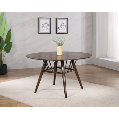 Everton Round 53-inch Wood Dining Table Dark Walnut