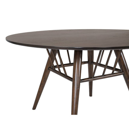 Everton Round 53-inch Wood Dining Table Dark Walnut