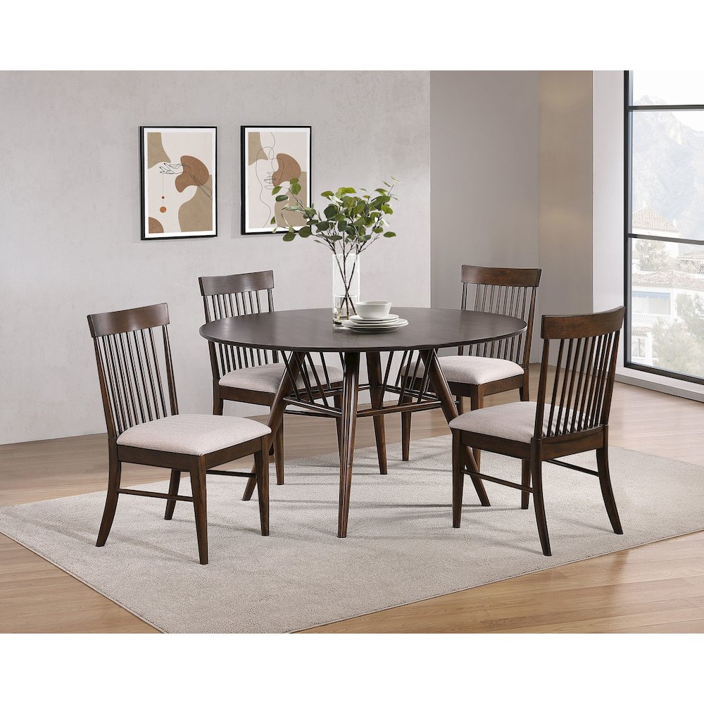 Everton Wood Dining Side Chair Dark Walnut (Set of 2)