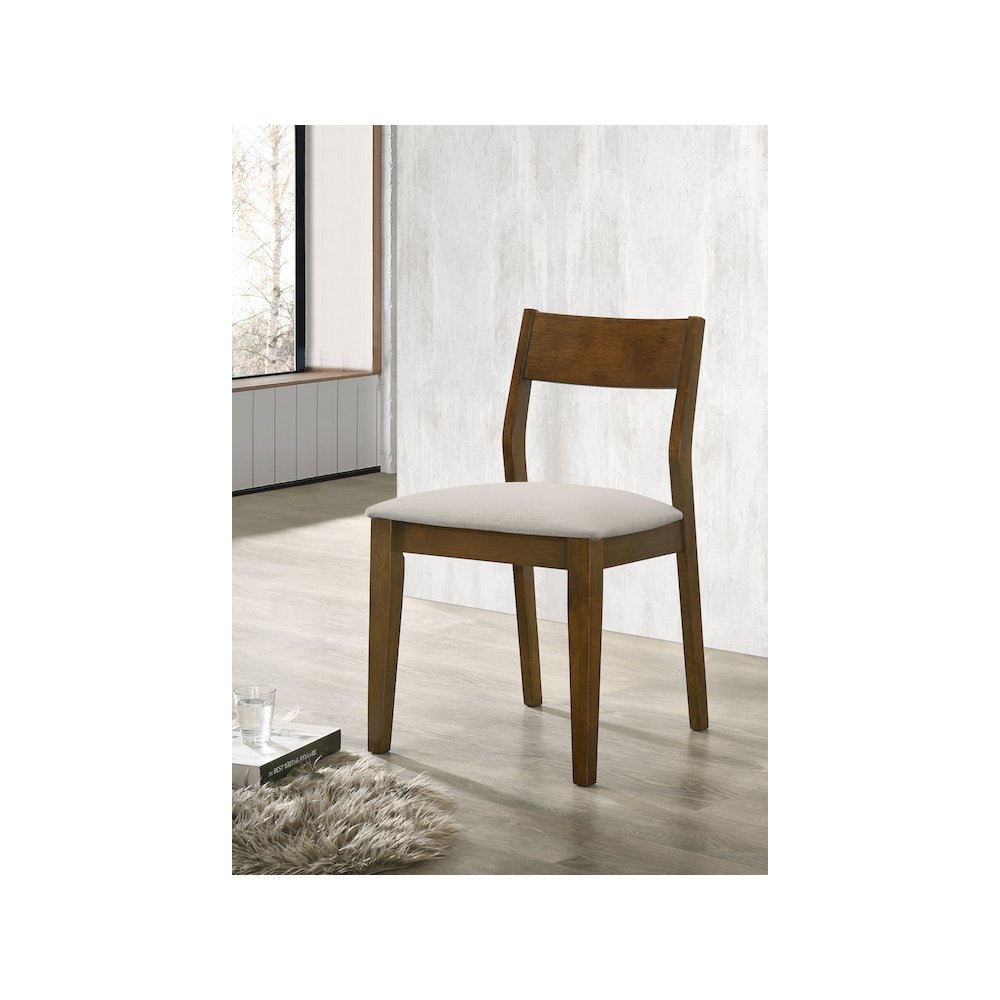 Almonte Dining Chair Upholstered Seat Dark Brown (Set of 2)
