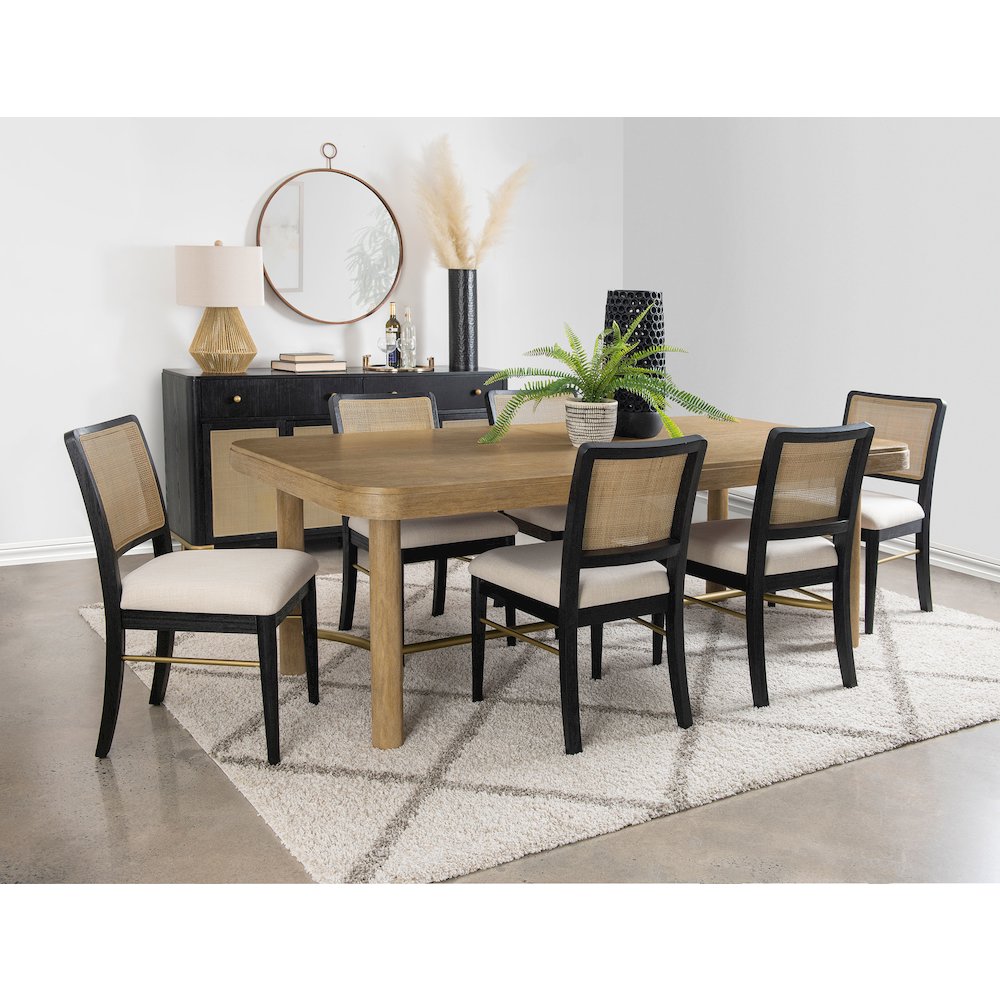 Arini 7-piece Extension Leaf Dining Table Set Black
