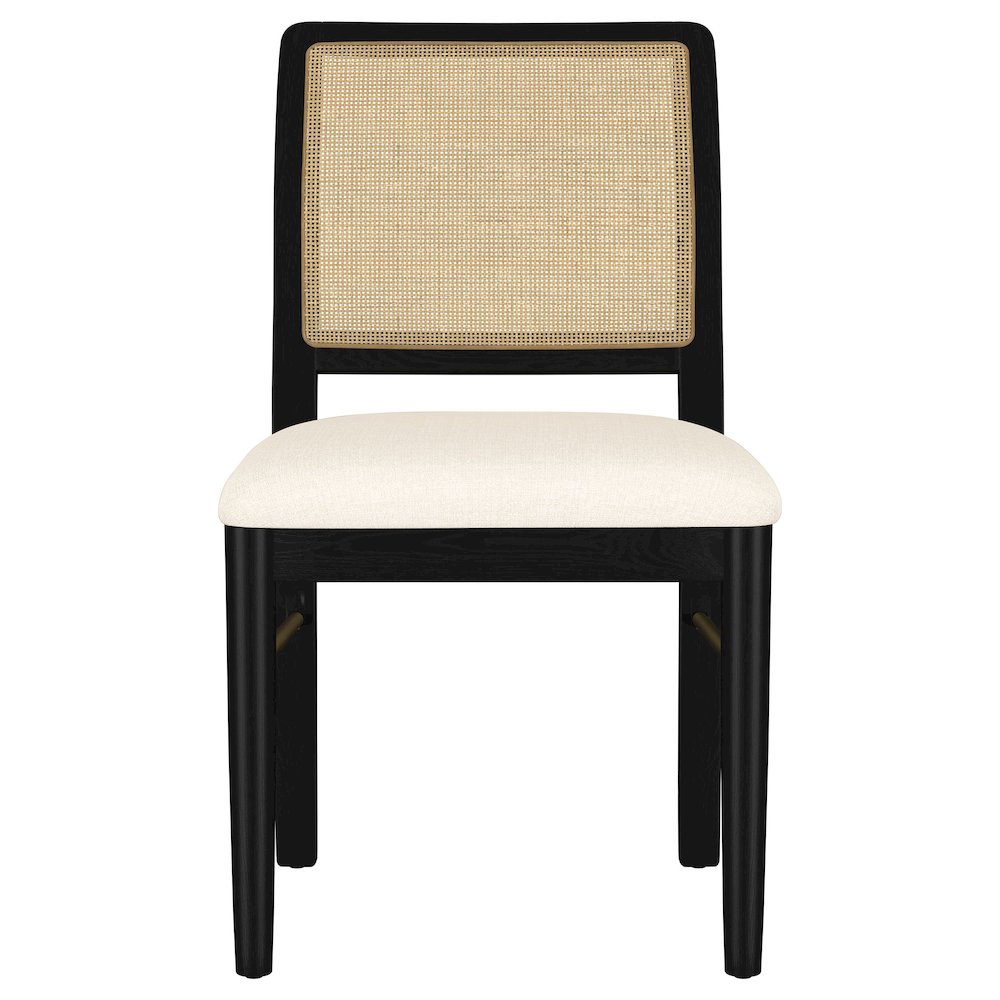 Arini Rattan Cane Dining Side Chair Black (Set of 2)