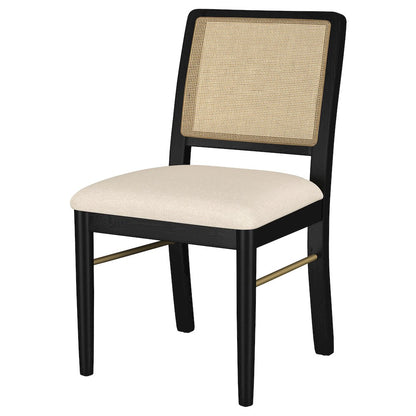 Arini Rattan Cane Dining Side Chair Black (Set of 2)