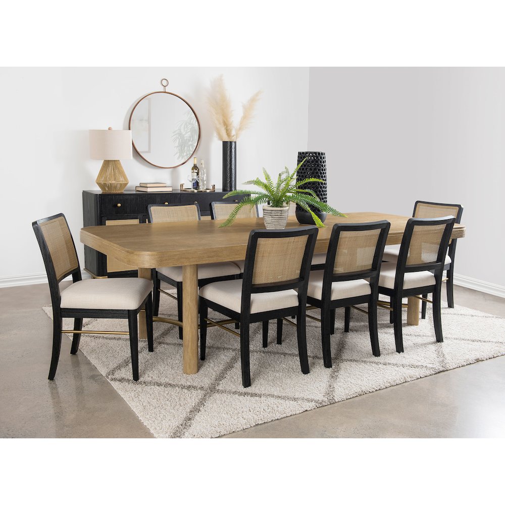 Arini Rattan Cane Dining Side Chair Black (Set of 2)