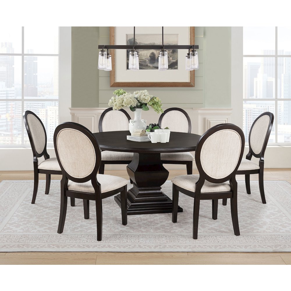 Twyla 60-inch Round Wood Dining Room Table Dark Cocoa